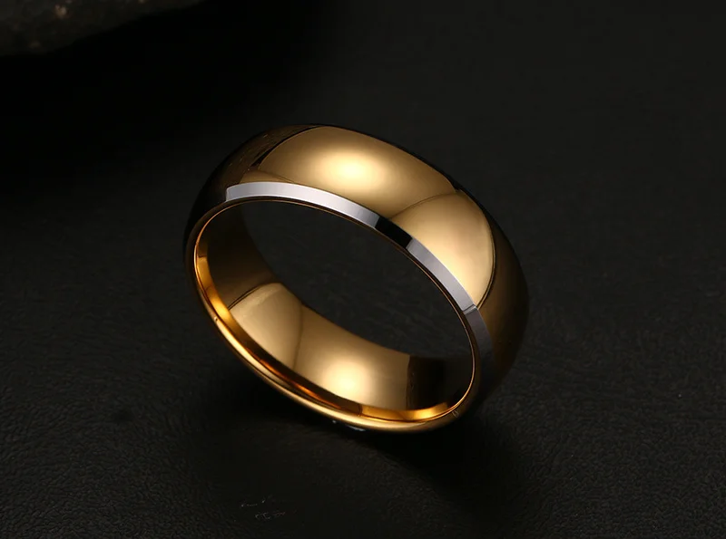 Meaeguet 8 мм золото-Цвет Чистый вольфрам карбид кольца обручальное кольцо обручение ювелирные изделия 2 цвета
