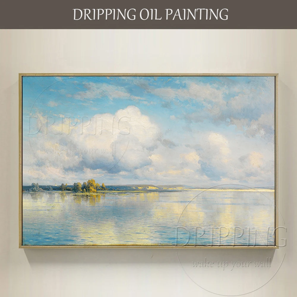 Топ художник Ручная роспись высокое качество озеро картина маслом на холсте