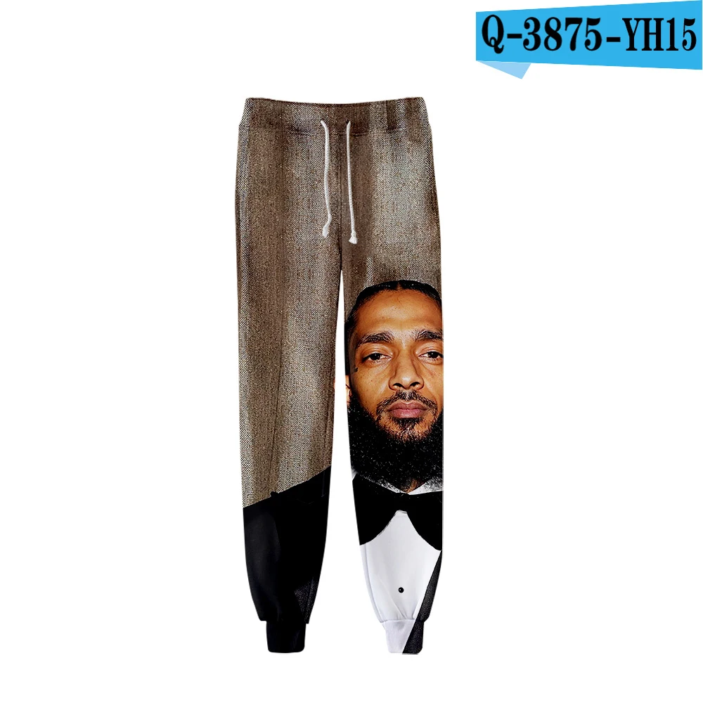 3D Nipsey Hussle брюки с принтом повседневные весенне-летние повседневные штаны для бега женские и мужские брюки Тонкий Прохладный горячая Распродажа брюки - Цвет: black