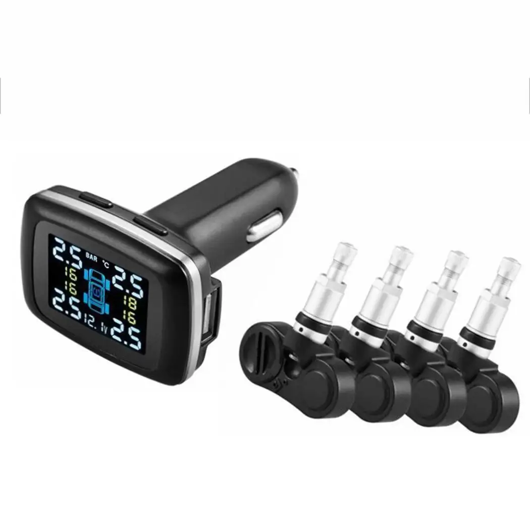 

Wireless Smart Car 12V Digital Tire Pressure Alarm External Monitoring System Internal Sensor Monitoring System