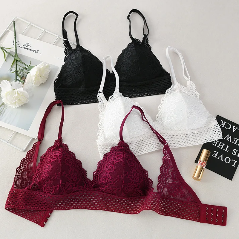  Sexy Lace Bralette Beauty Back Bras For Women Floral Lace Bra Push Up Bra Sexy Lingerie Wire free S