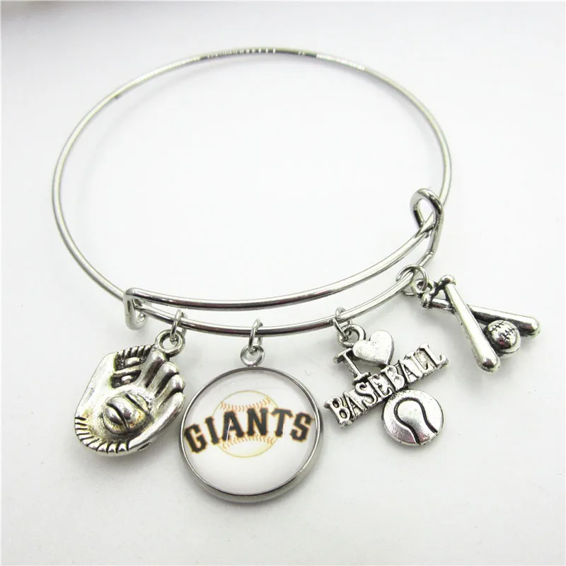 

US Baseball Team 10pcs/lot San Francisco Bracelets Jewelry Expandable Adjustable Wire Hook Bracelet&Bangles Baseball Sport