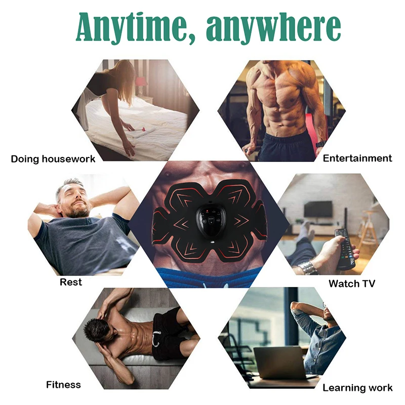 Vibration Fitness Massager Abdominal Muscle Trainer Electro Stimulator Gym Home EMS Spierstimulator Fitness Abdominale Training (4)