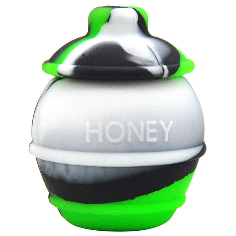 JX-LCLYL 1x 35ML Silicone Honey Pots Concentrate Oil Wax Dab Containers Jars Nonstick
