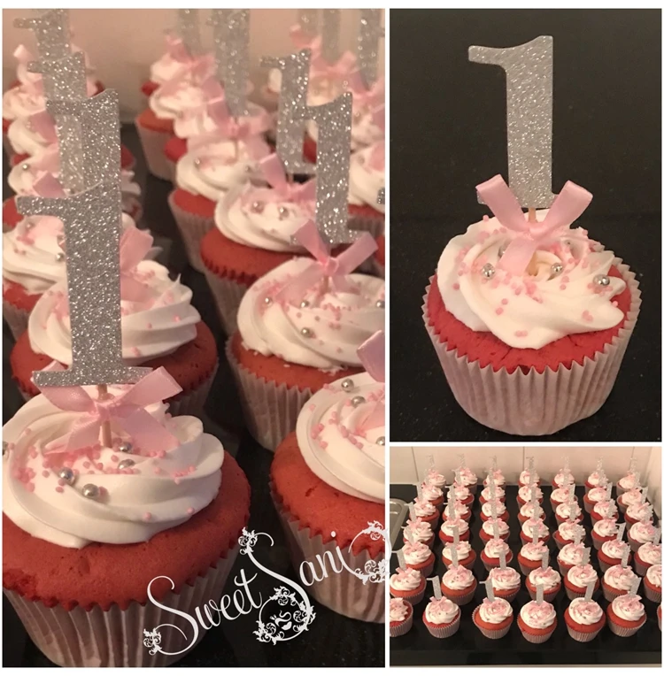 First Birthday One Cupcake Topper 1st Years Boy Girl DIY Party Decorations 1 Year Old Baby Birthday Decor Kids