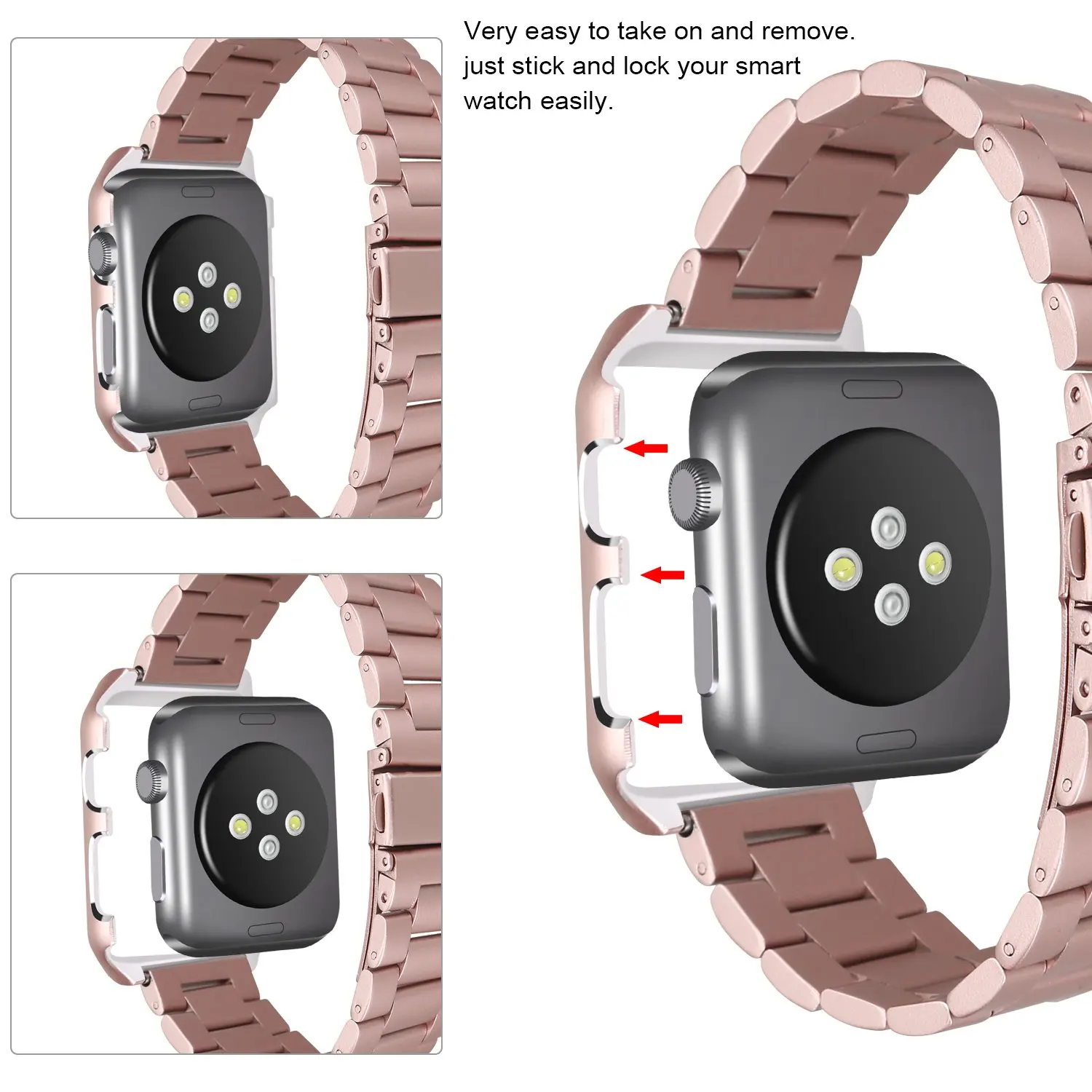 Чехол+ ремешок из нержавеющей стали для Apple Watch 38 мм 42 мм металлический браслет ремешок для Apple Watch Series 5 4 40 мм 44 мм