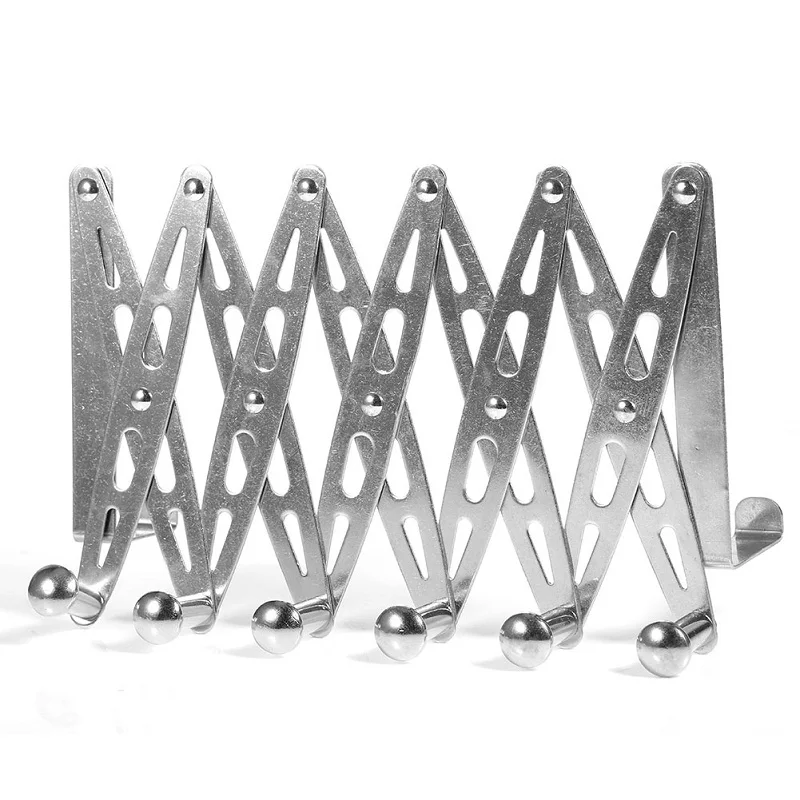 

Hot Foldable Over Door Hanger Rack Towel Clothes Hanging Hook Home Bedroom Kitchen Storage Rack Stainless Steel Holder