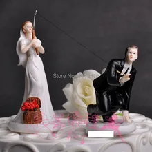 Смешные свадебные топперы для торта украшения Жених и невеста фигурка торт Топпер Декор Бег жених
