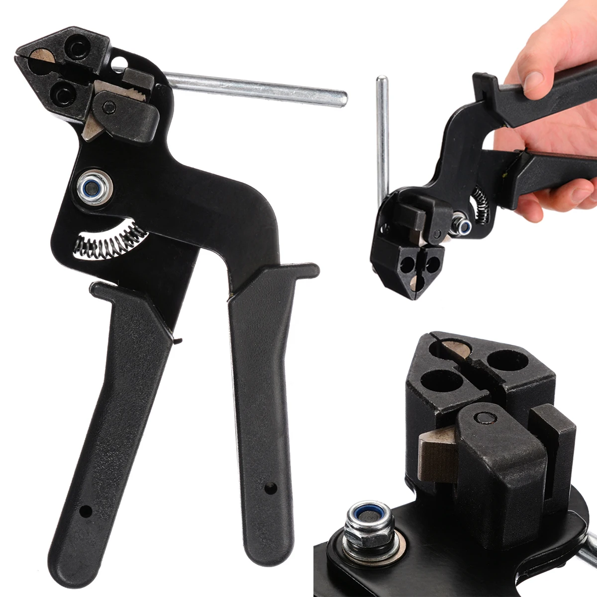 NEW Steel Metal High Cable Tie Fasten Pliers Gun Crimper Tensioner Cutter Tools