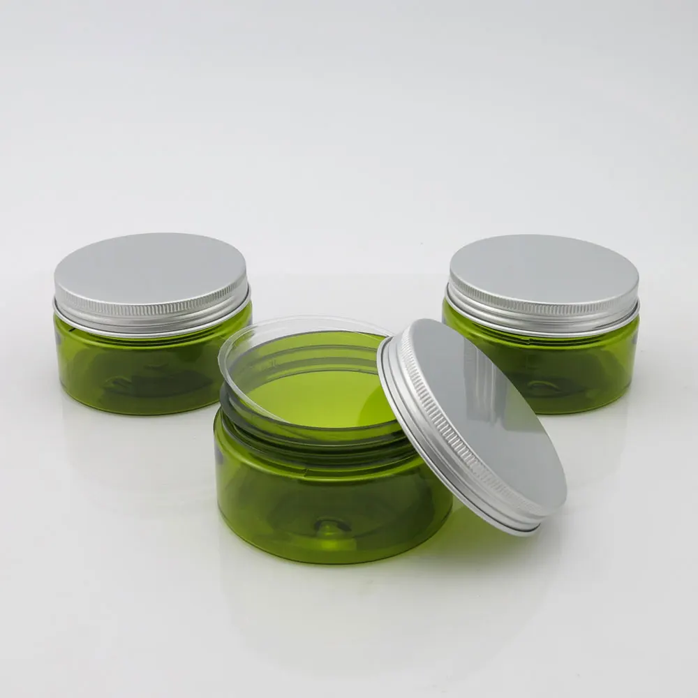 Download 30 x 100G Empty Green Cream Cosmetic Jar , Small 100ML Natural Green PET Container for Face ...