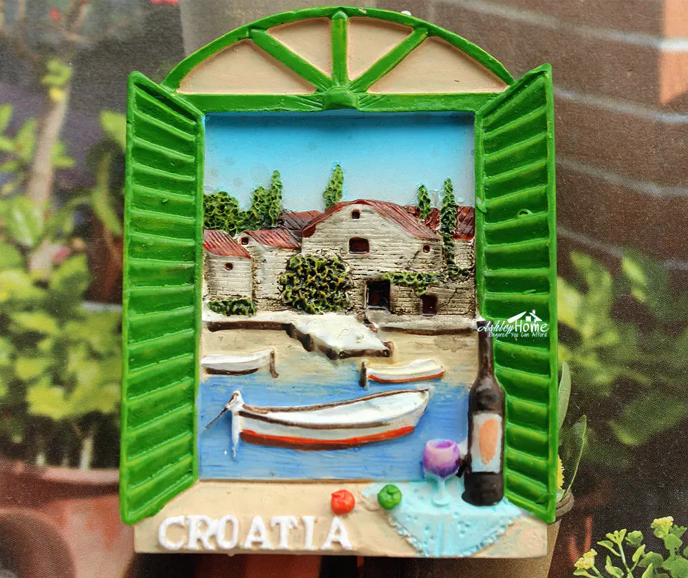 Holiday in Croatia Tourist Travel Souvenir 3D Resin Decorative Fridge Craft Worldwide