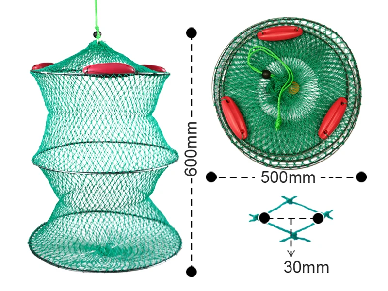 Foldable Fish Basket Lobster Crawfish Trap Hoop Net 352gin Fishing Net