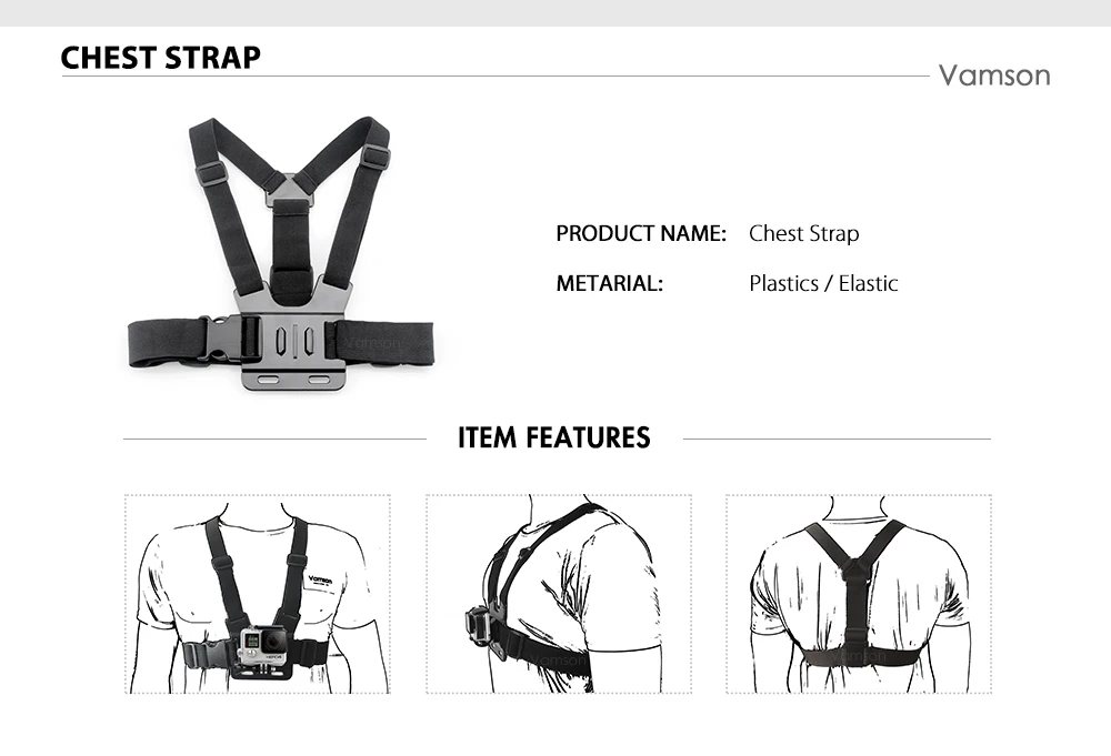 Для Xiaomi, для Yi, нагрудный ремень, ремень на голову, набор, крепление, вращение на 360 градусов, ремешок на запястье для Gopro Hero 8, 6, 7, Экшн-камера VS64