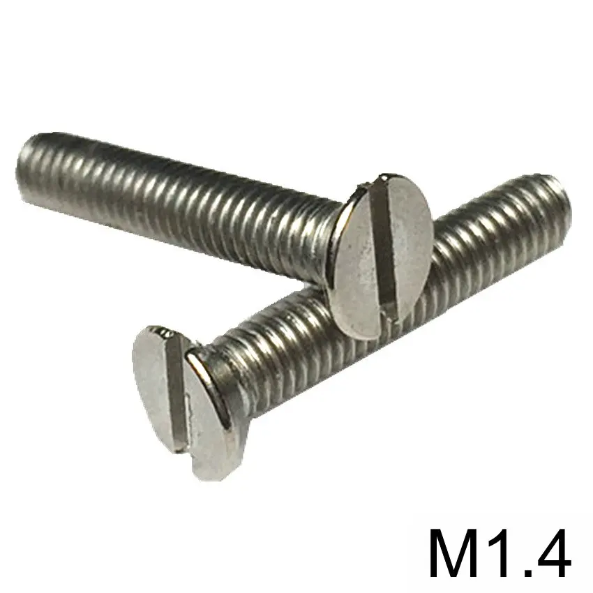 Titanium Bolt Ti Bolts M1.4 x3 6mm DIN84 Flat Slotted Drive 6pcs Micro