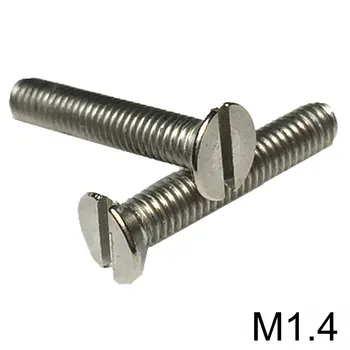 

Titanium Bolt Ti Bolts M1.4 x3-6mm DIN84 Flat Slotted Drive 6pcs Micro Precision Grade 2 Titanium Screws Ti Fastener