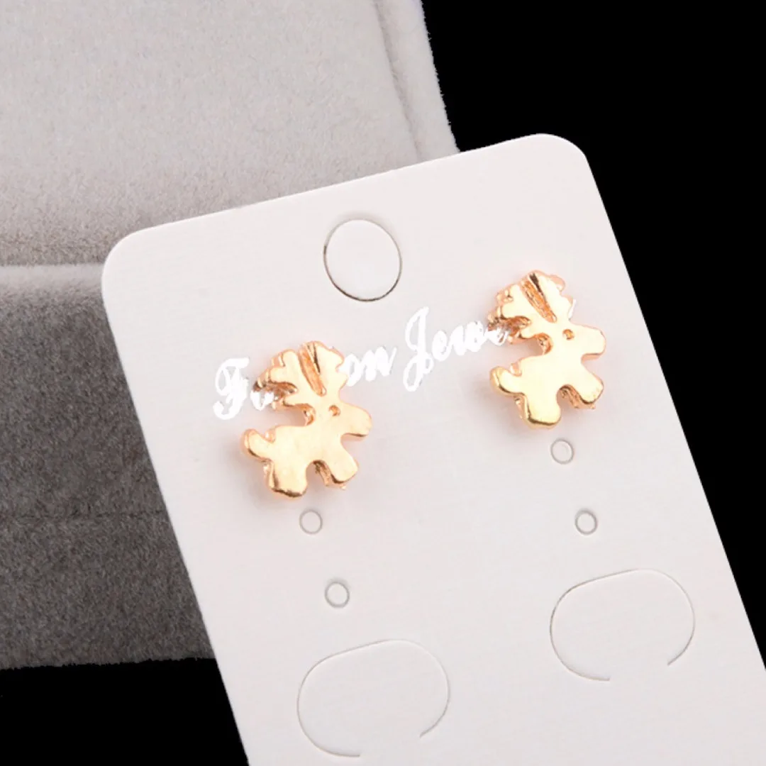 1 Pair Alloy Gold Elk Deer Ear Stud Earrings Xmas Jewelry Christmas Gift