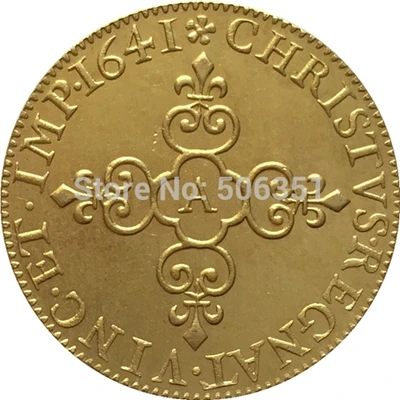 Франция Людовик XIII монета 1620-1643 различная Дата 24 монеты КОПИЯ - Цвет: 1641