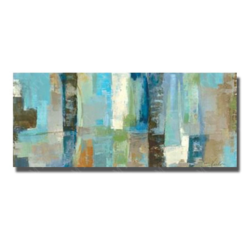 

Painting No Framed Hand made Abstract Oil Painting on Canvas Wall Pictures For Living Room Hang Pictures Blue Art