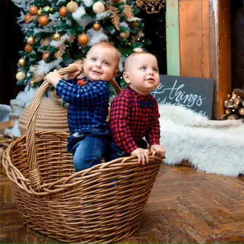 Newborns clothes new red plaid rompers shirts+jeans baby boys clothes bebes clothing set 2