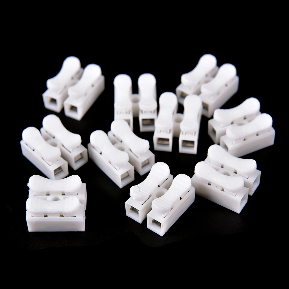 30Pcs/pack Mini type 2 Pins Electrical Cable Connector CH2 Quick Splice Lock Wire Terminal