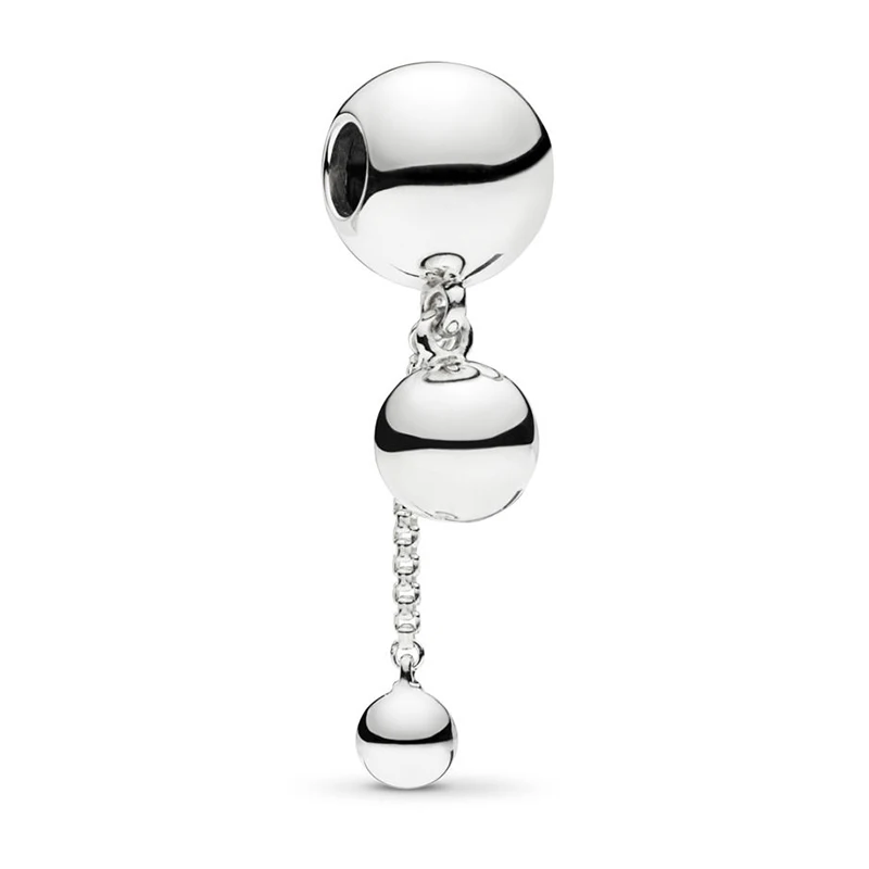 

2019 NEW 100% 925 Sterling Silver String of Beads Dangle Charm Bead Pendant Original Women's Necklace Fashion Jewelry Gift