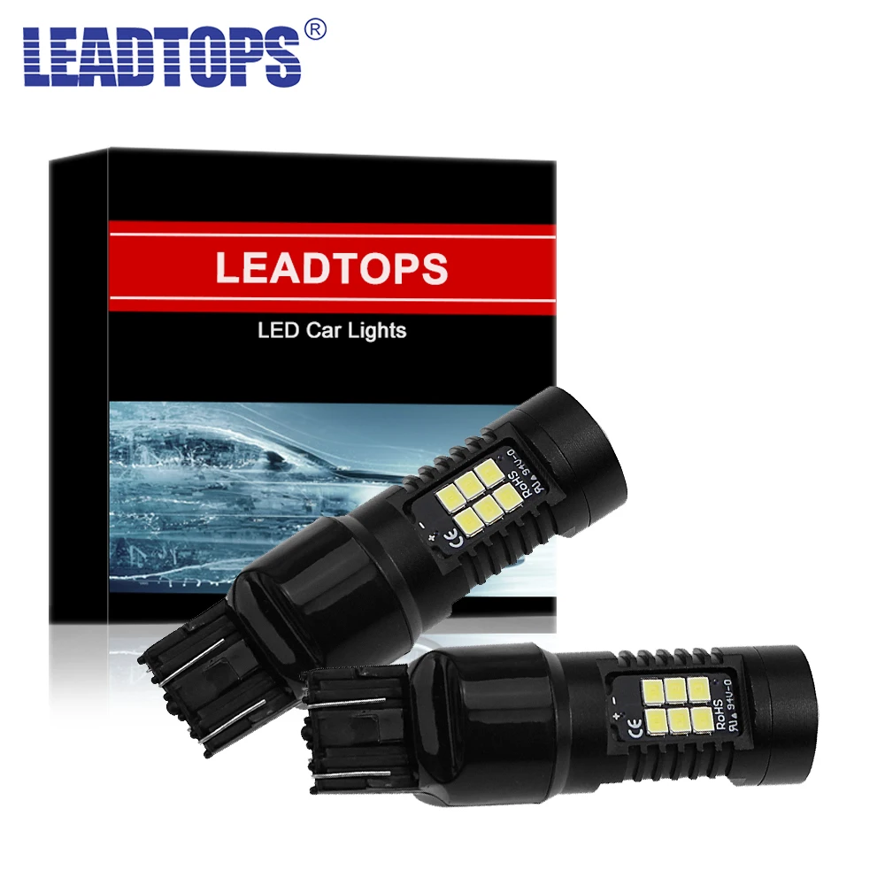 2pcs T20 7443 Amber Led Car LED Bulb T20 7440 Auto DRL 18 SMD Stop