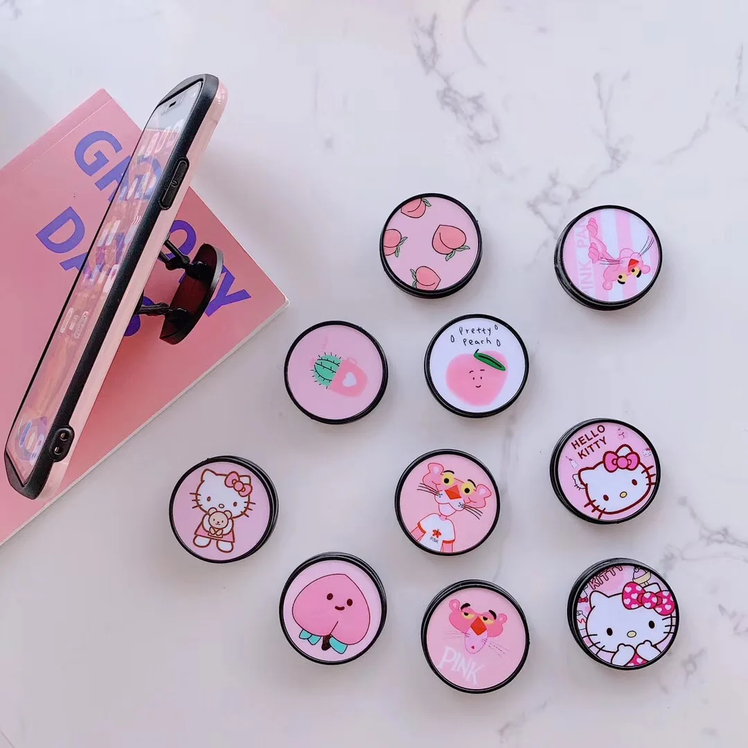 

Universal Phone support Bracket case For iphone cover for Samusng Galalxy hello kitty Pink Panther INS Stand foothold holder