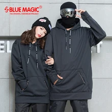 Bluesuck snowboard macio escudo combinado tecido longo moletom com capuz feminino & masculino à prova dwind água ternos de esqui à prova de vento(China)