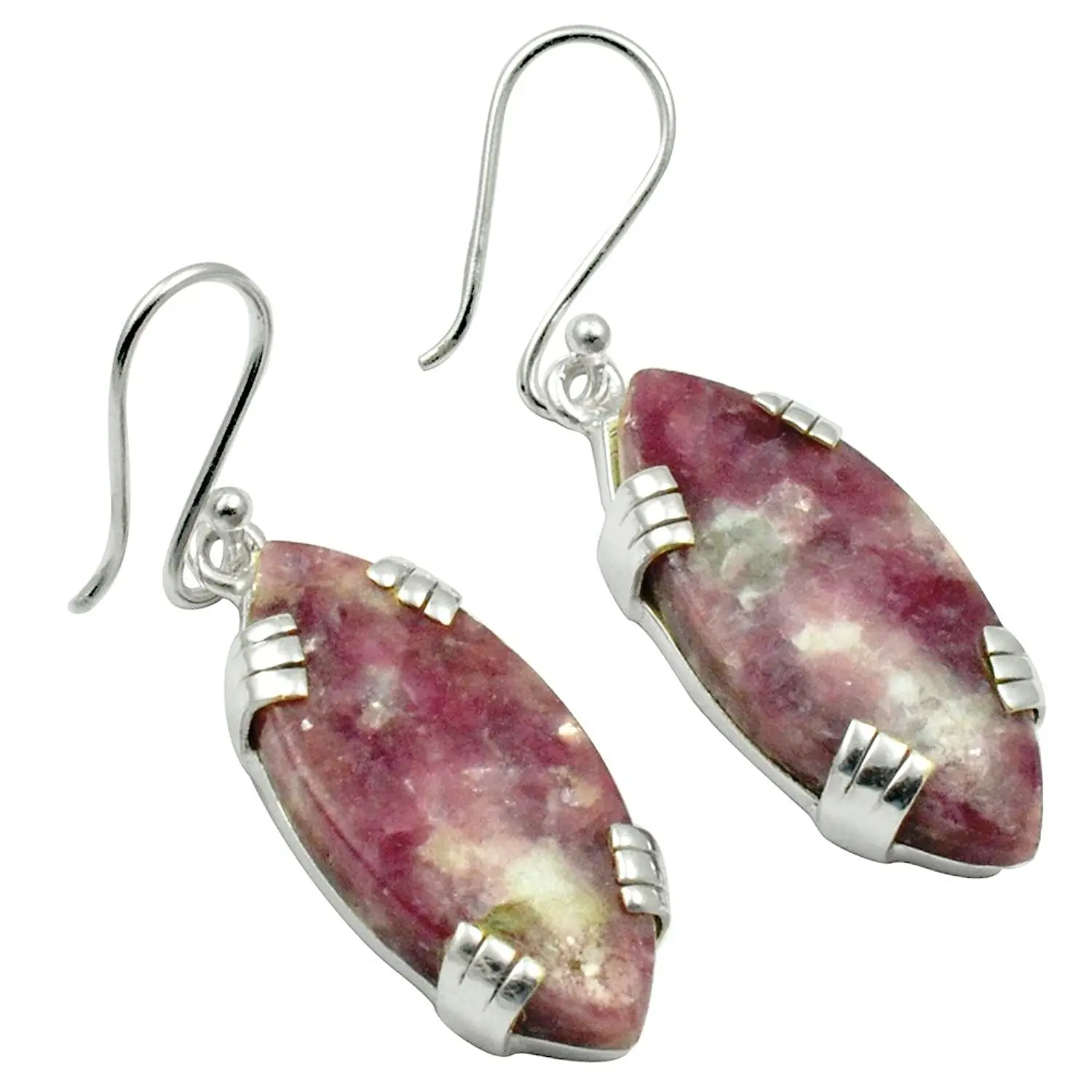 

Lovegem Genuine Lavender Stone EARRINGS 925 Sterling Silver, 42mm, AE2050