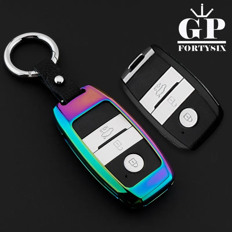Zinc alloy Leather Car Key Cover Case For font b Kia b font Sportage R K3