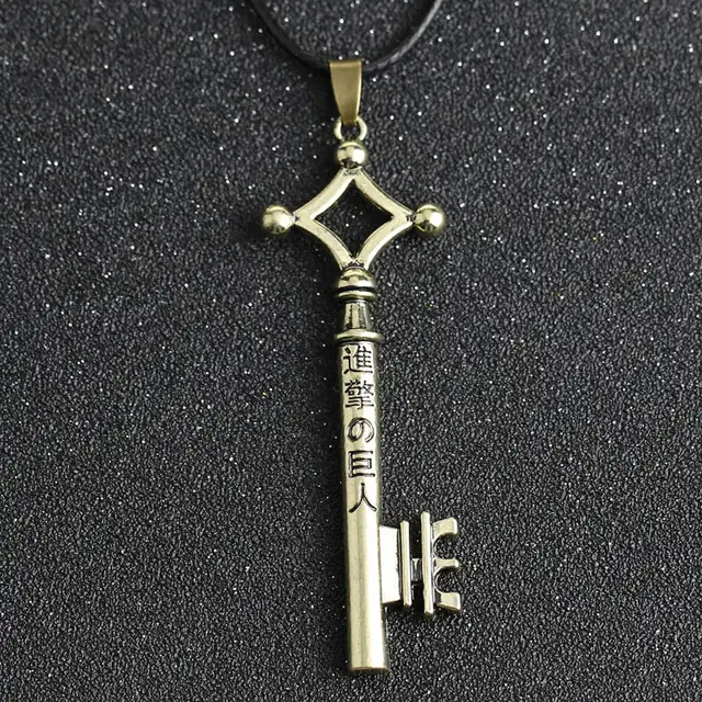 Fashion Attack On Titan Necklace Eren Key Shingeki No Kyojin Retro