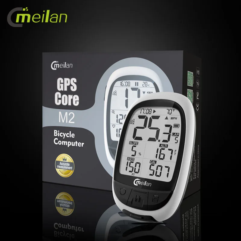 

GPS Bicycle Computer M2 Wireless Speedometer Bluetooth ANT Bike GPS Odometer Speed Cadence Sensor Heart Rate Monitor Optional