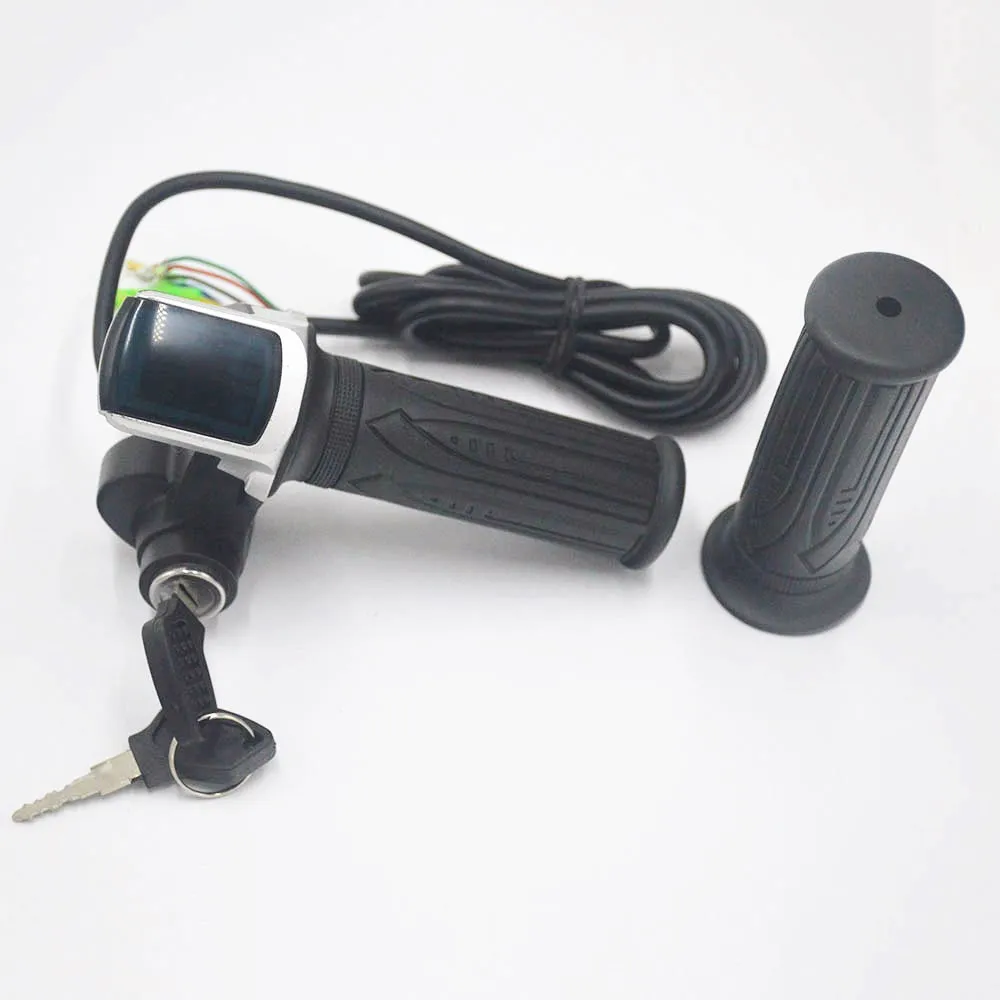 Perfect 24V 36V 48V ebike twist throttle with LCD battery display and key lock for e-bike electric scooter accelerator 2