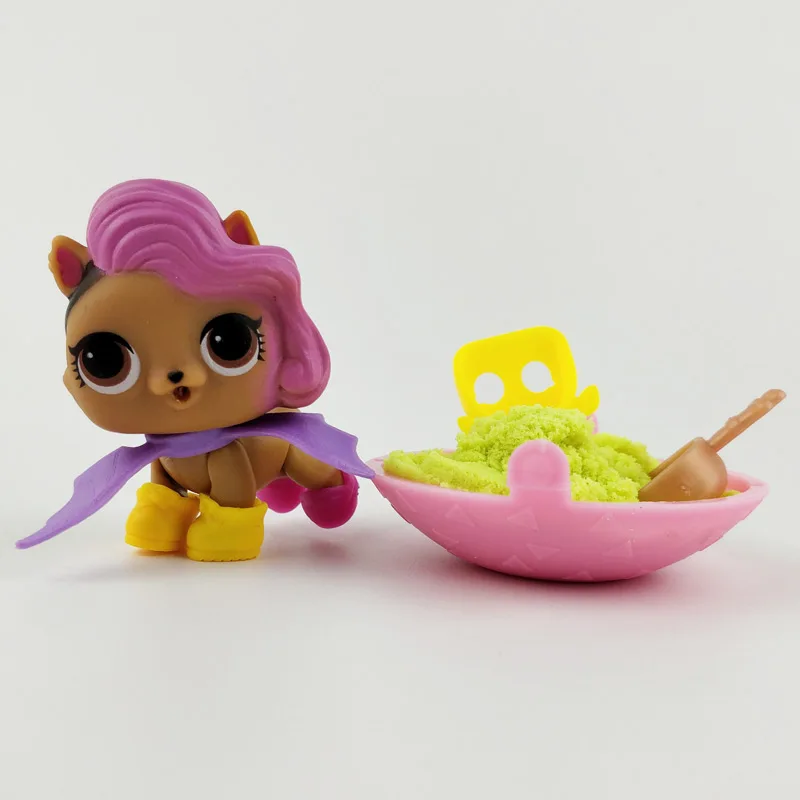 

New Version pet with dynamic sand Original cat puppy animal little girl figure in ball doll toy for Kid shop Limited Edition