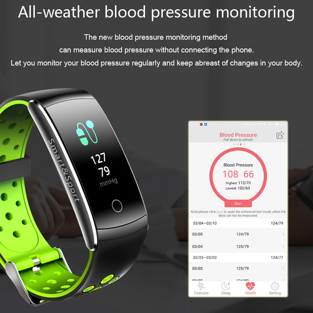 VESTMADRA Q8S ips цветной экран умный Браслет кровяное давление фитнес-трекер умный Браслет монитор сердечного ритма водонепроницаемые часы