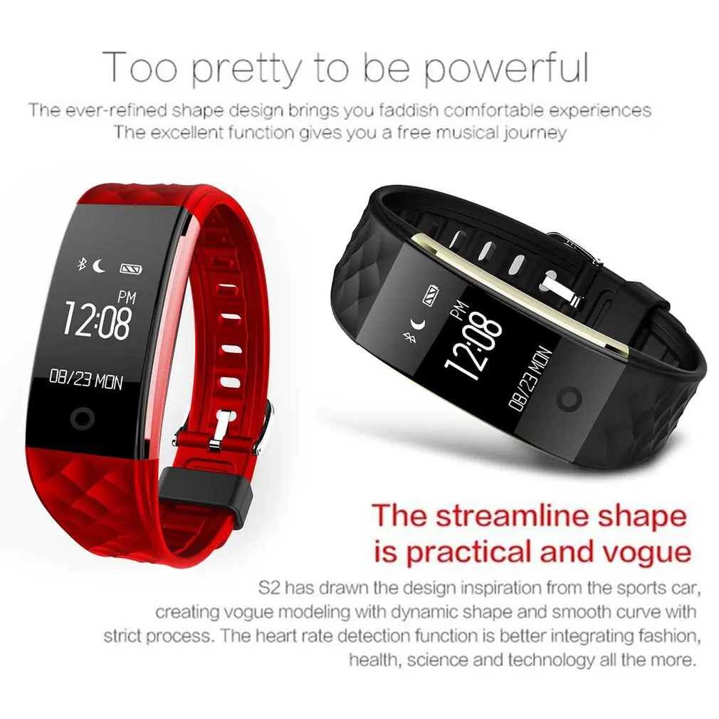 S2 Браслет Смарт пульсометр IP67 Водонепроницаемый Smartband Фитнес трекер Шагомер