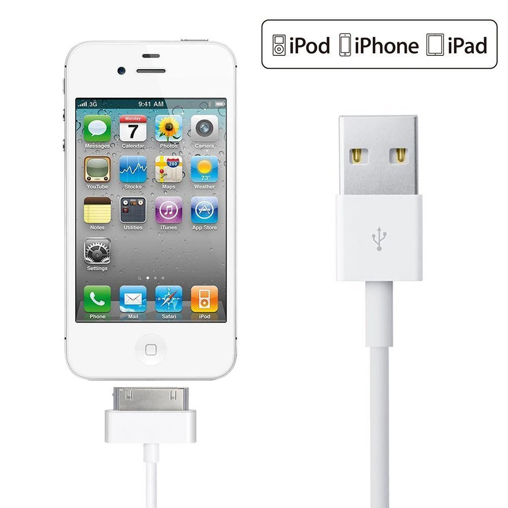 NYFundas 2 шт. usb кабель для зарядки iphone 4 4s ipod nano ipad 2 3 iphone 4s iphone 4 30pin usb кабель для зарядки