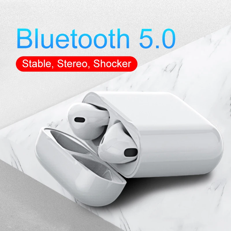 i12 tws bluetooth 5.0 earphone wireless earphones earbuds touch control headset for all smart phone headphone with charging case