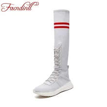 FACNDINLL/Новинка года; Брендовая обувь; сезон лето-осень; сапоги до колена; обувь на танкетке с острым носком; женские повседневные сапоги для верховой езды