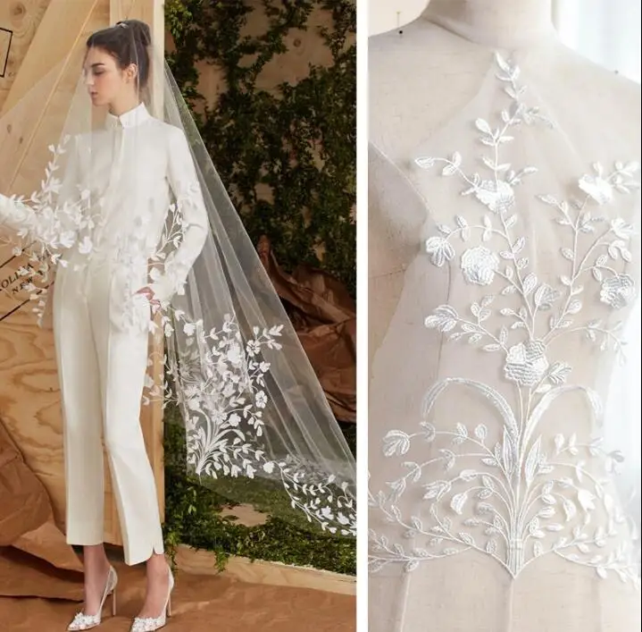 1 шт. Кружевная аппликация для свадебных платьев 44 х31 см|lace trim|embroidery lace trimsewing diy |