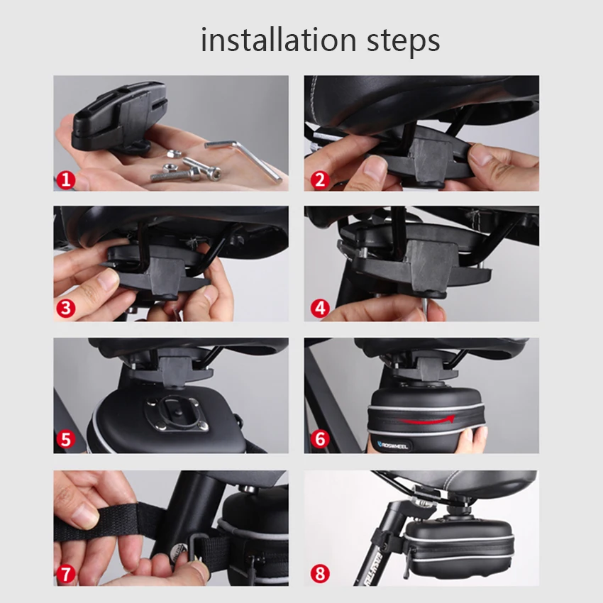 Flash Deal SEWS-ROSWHEEL Waterproof Mountain Road Bike Bag EVA Bycicle Bicycle Saddle Bag Small Box Cycling Rear Seat Tail Bag Bicycle 13 8