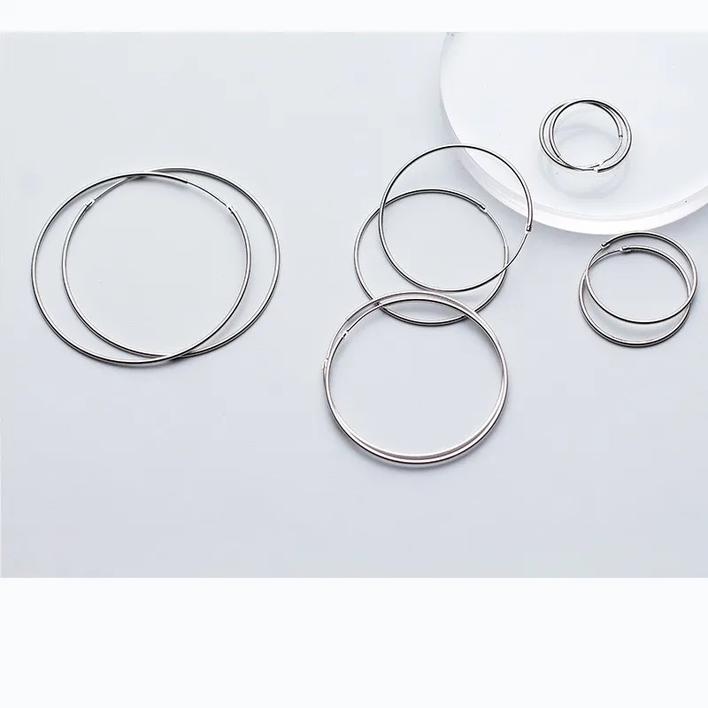 Серебряные серьги Ms.Betti 925 кольца для девочек 10 мм 15 20 30 40 50 60 фотоаксессуары