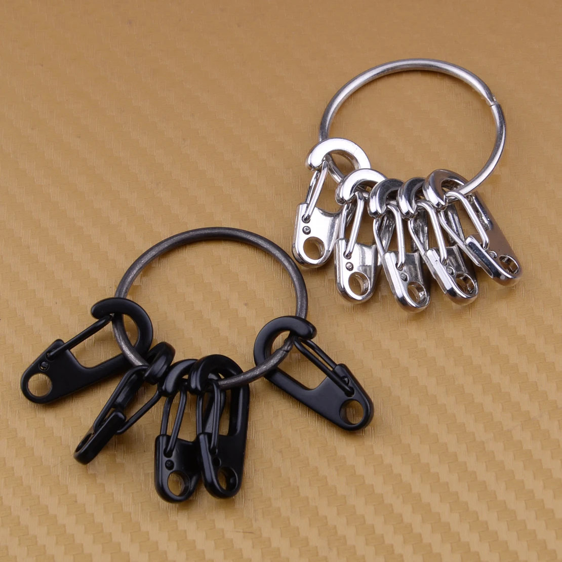 

LETAOSK 5pcs Carabiner Mini D-Ring Clip Hook Buckle & 1 ring Key Chain Outdoor Camping