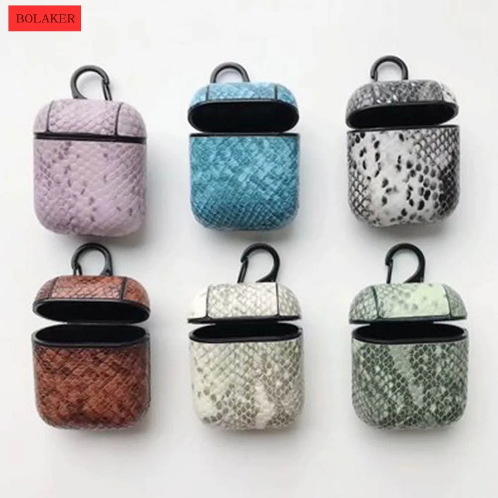 

BOLAKER skinned PU earphone cover for airpods Bluetooth headset protection case business wireless leather case