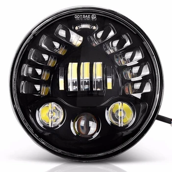 

wzjoo Motorcycle 7" Round LED Projectior Adjust Turn Signal Headlight for Touring Trike Softail Models