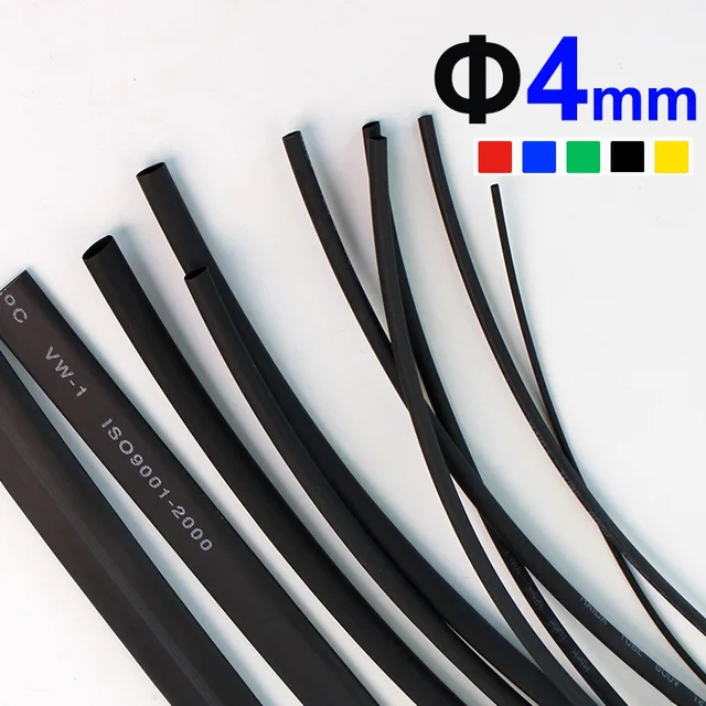 1meter/lot 4MM Heat Shrink Tubing Heat Shrink Tube Shrinkable Wrap Wire