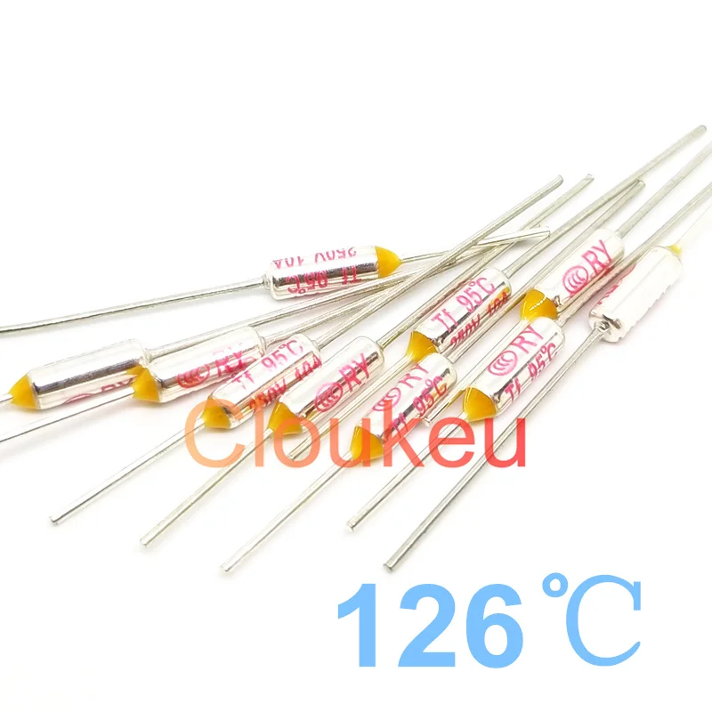 

10Pcs RY Tf 126C 250V10A Metal temperature fuse 126 Centigrade