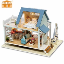 Мебель DIY Кукольный дом Wodden Miniatura кукольные домики набор мебели DIY головоломка Сборка Кукольный домик игрушки для детей подарок A037