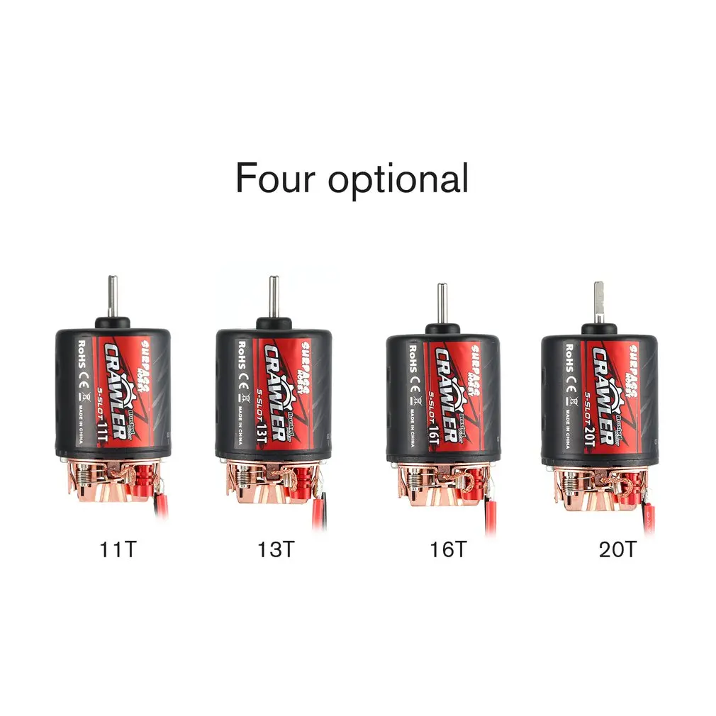 

SURPASSHOBBY 5-Slot 540 11T/13T/16T/20T Brushed Motor Waterproof Motor Combo Set For 1/10 RC Crawler Brushed Car Truck