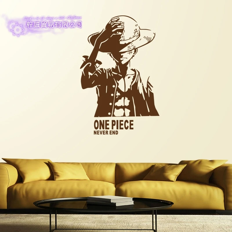 Luffy ONE PIECE Настенная Наклейка Декор для дома декоративное украшение Аниме